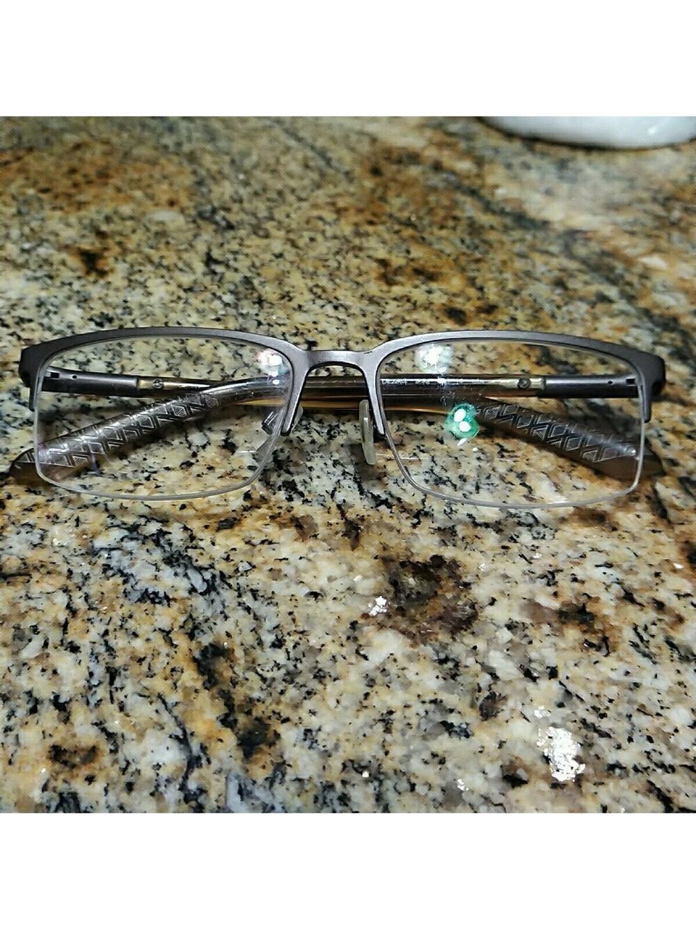 Dragon Eyeglasses Frames DR014 073 Brown Grey Rectangular Half Rim 55-17-145